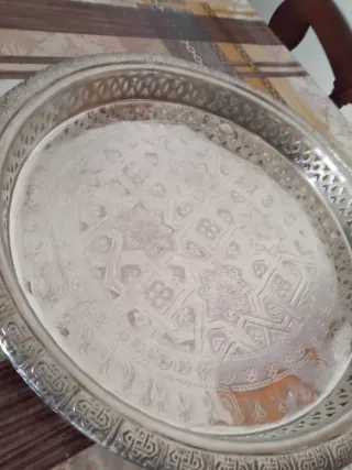 Bandeja y tetera marroquí latón bañado