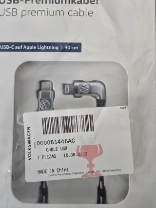 Cable USB-C a Lightning Volkswagen 30cm