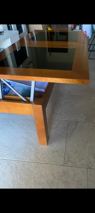 Mesa de centro madera y cristal