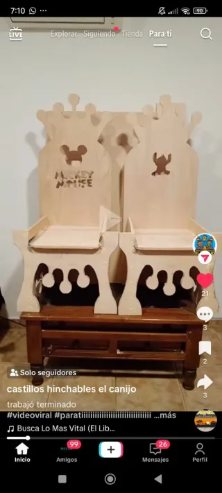 Sillas tronas para cumpleaños o parques de bola.