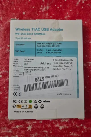 Adaptador WiFi USB 3.0 1300Mbps 11ac