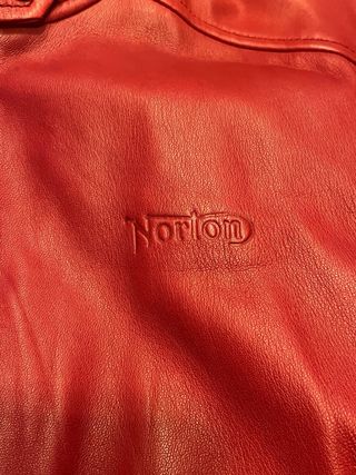 Cazadora Piel Norton Mujer Roja