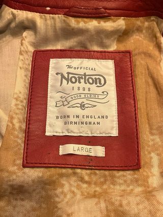 Cazadora Piel Norton Mujer Roja
