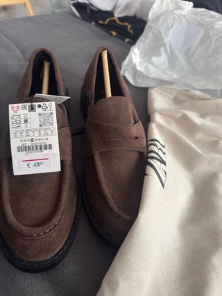 Mocasines Zara Marrones Talla 38