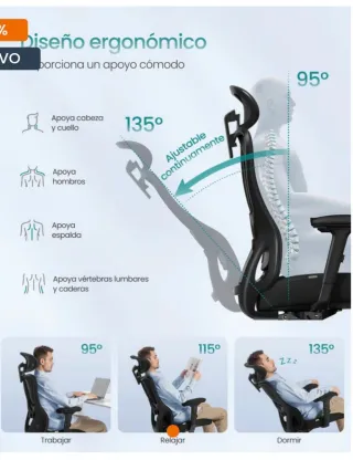 Silla de oficina ergonómica SONGMICS