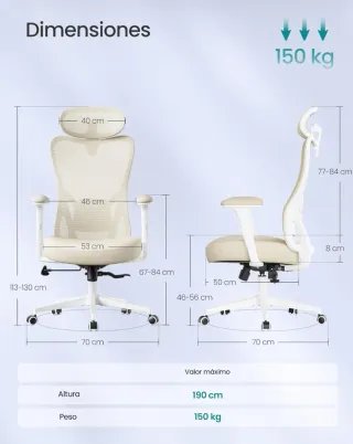 Silla de oficina ergonómica SONGMICS