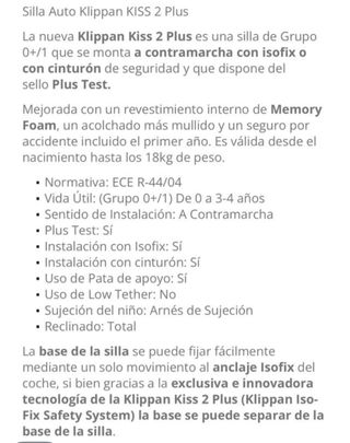 Silla de coche Klippan Kiss 2 Plus