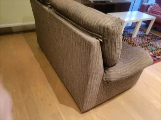 Sofá 2 plazas marrón tela