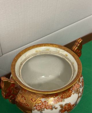 Antico Bruciatore Incenso Giapponese Kutani