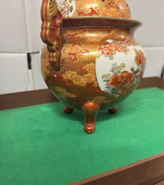 Antico Bruciatore Incenso Giapponese Kutani