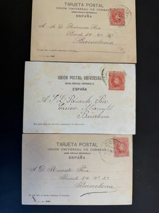 Lote 3 Postales Antiguas Montserrat Barcelona