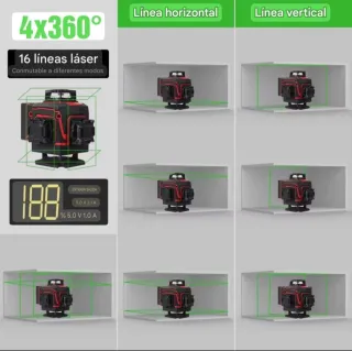 Nivel Láser 4D 16 Líneas Trípode Maletín