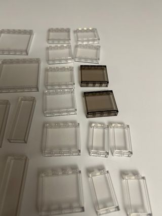 Lotto pezzi LEGO vetrate trasparenti e colorate