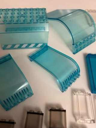 Lotto pezzi LEGO vetrate trasparenti e colorate