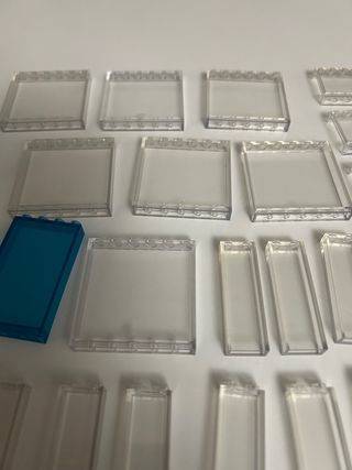 Lotto pezzi LEGO vetrate trasparenti e colorate