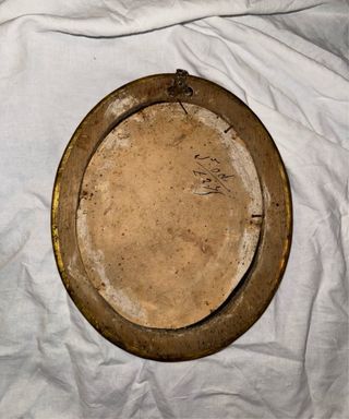 Miniatura ovale '800 madre e figlio