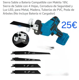 Sierra Sable a Batería Compatible Makita 18V