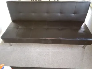 Sofá Cama Piel Sintética Negro