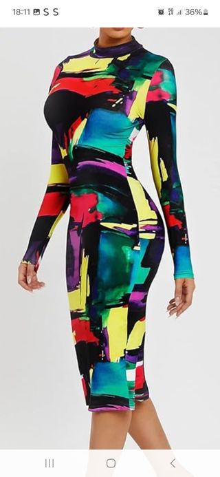 Vestido ajustado multicolor talla S