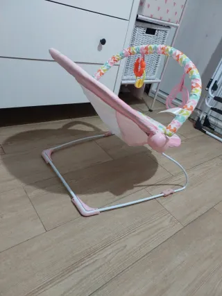 Hamaca bebé vibración unicornio rosa