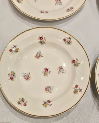 4 Platos Hondos Porcelana Francesa B.F.
