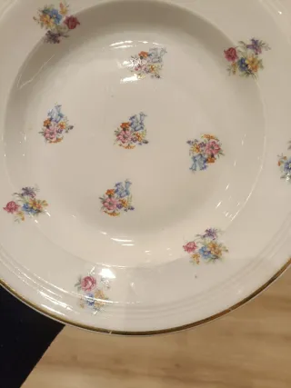 4 Platos Hondos Porcelana Francesa B.F.
