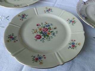 4 Piattini da dessert floreali