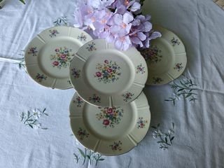 4 Piattini da dessert floreali