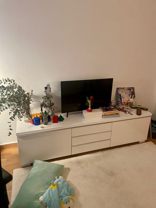 Mueble TV blanco alto brillo ( 180x41)