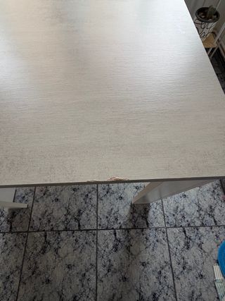 Mesa comedor extensible gris-blanco