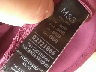 Sutiã M&S 36B/95B com Aro Roxo