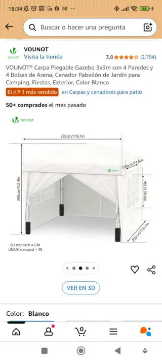 Carpa Plegable Blanca