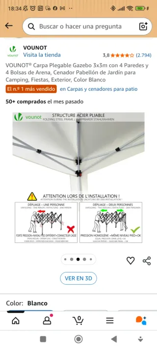 Carpa Plegable Blanca