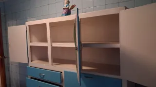 Mueble Cocina Antiguo Azul y Blanco