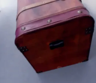 Baúl decorativo madera y cuero