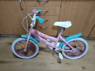 Bicicleta niña rosa y azul