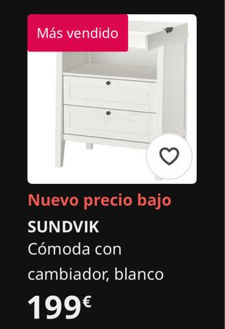 Cambiador con cajones y estrellas Ikea