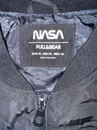 Giubbotto bomber NASA Pull&Bear XL riflettente