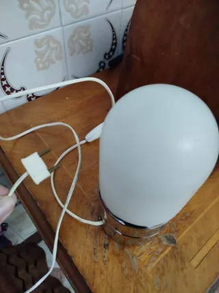 Lampada Vintage Space Age Argento/Bianco