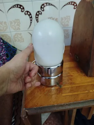 Lampada Vintage Space Age Argento/Bianco