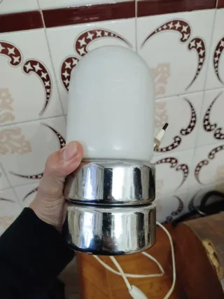 Lampada Vintage Space Age Argento/Bianco