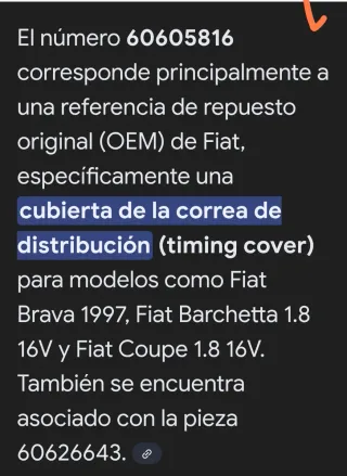Tapa Distribución Fiat Coupé/Barchetta/ 1.8
