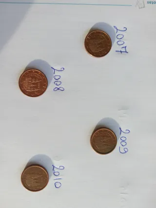 4 Monedas 1 Céntimo Euro (2007-2010)