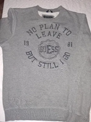 Sudadera Guess Gris con Estampado oversize.