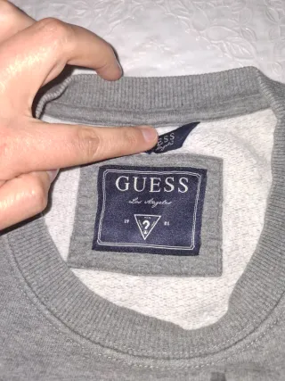 Sudadera Guess Gris con Estampado oversize.
