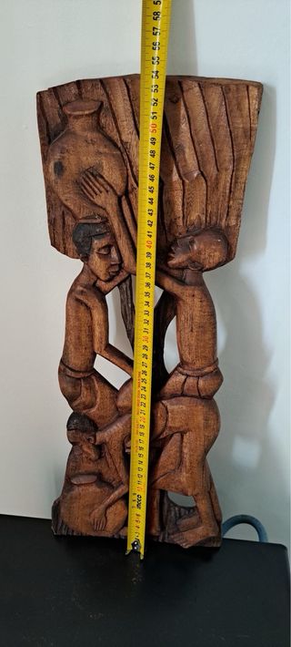 Coppia Quadri Scultura Legno Africana
