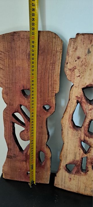 Coppia Quadri Scultura Legno Africana