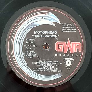 Motörhead - Orgasmatron LP Vinilo