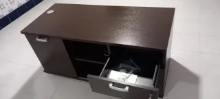 Mesa de oficina cristal y madera