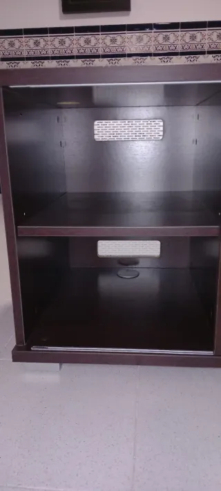 Mesa de oficina cristal y madera